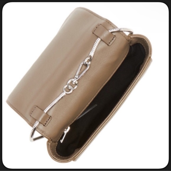 All Saints Arc Small Crossbody Purse in Mink Grey - Picture 3 of 14